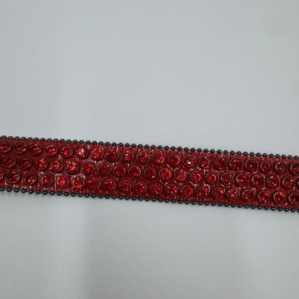 DNA Belt - Alligator Skin Black with Red Stone Great Condition
